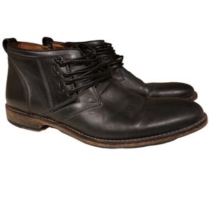 John Varvatos Black Leather Side Zipper Street Ankle Boot Size 9